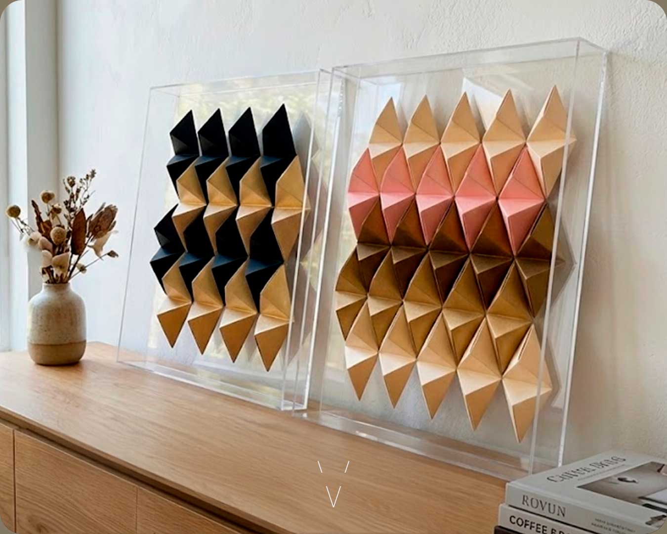 Quadros Acrilicos Origami Diamantes - Vinco Studio Quadros Acrilicos Origami Diamantes - Vinco Studio